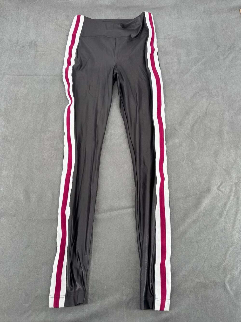 Koral Lustrous Side Stripe Leggings Black Burgundy White Size XS